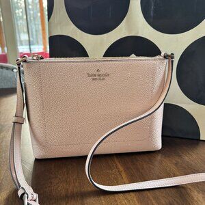 Kate Spade Leila Pebbled Leather Pearl Pink Crossbody Purse KG464 $329 Retail